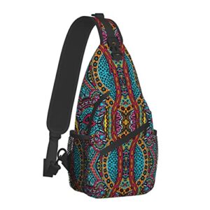 yamegoun ethnic sling bag travel crossbody backpack shoulder pack chest hiking daypack for women men with strap lightweight outdoor walking runner climbing