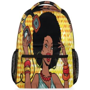 african american woman retro travel laptop backpack for men women water resistant college school bookbag lightweight casual daypacks travel essentials