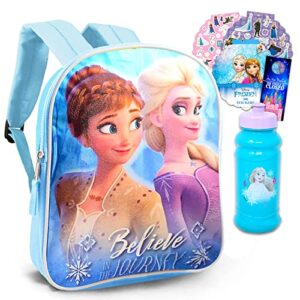 disney bundle disney frozen elsa backpack set for girls – 4 pc bundle with deluxe 15inch frozen school bag,water bottle,frozen stickers,and more,frozen princess school supplies for kids