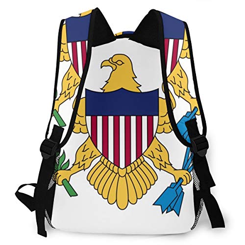 Back To School Gift - Camping Outdoor Backpack Gym Outdoor Hiking Bag Big Capacity Daypack Flag Of The United States Virgin Islands White College School Bookbag for Women Men