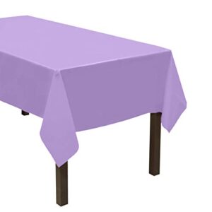 party essentials valumost plastic table cover available in 36 colors, 54″ x 108″, lavender