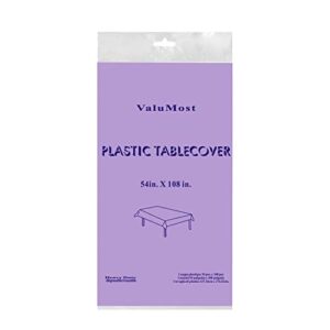 Party Essentials ValuMost Plastic Table Cover Available in 36 Colors, 54" x 108", Lavender