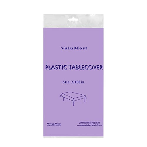 Party Essentials ValuMost Plastic Table Cover Available in 36 Colors, 54" x 108", Lavender