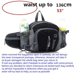 XianYingXu Multifunctional Water Resistant Outdoor Waist Pack Backpack Shoulder Bag Daypack with Water Bottle Pockets Waist Bag Fanny Pack for Running/Hiking/Camping/Cycling/Traveling (Black)