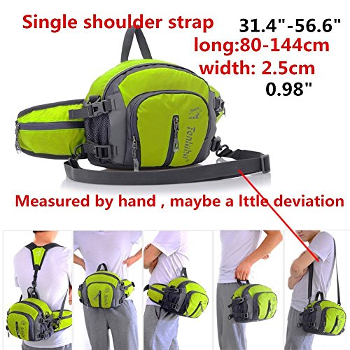 XianYingXu Multifunctional Water Resistant Outdoor Waist Pack Backpack Shoulder Bag Daypack with Water Bottle Pockets Waist Bag Fanny Pack for Running/Hiking/Camping/Cycling/Traveling (Black)
