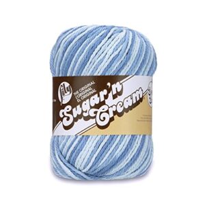 lily sugar’n cream super size ombres yarn, 3 oz, faded denim, 1 ball