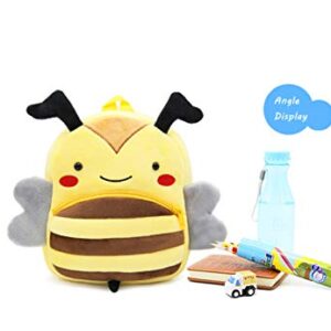 Toddler Backpack Neoprene 3D Animal Backpack Kids Animal Cartoon Casual Bags Water Resistance Kindergarten Preschool Bag (Bee)