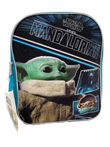 fast forward star wars”the child” baby yoda 11″ plain front mini backpack, black, small