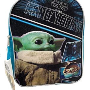 Fast Forward Star Wars"The Child" Baby Yoda 11" Plain Front Mini Backpack, Black, Small