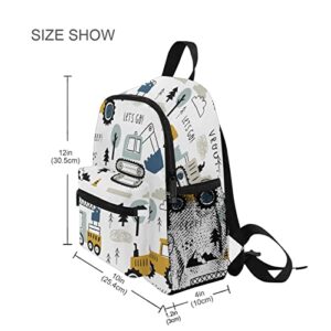 Kids Backpack for boys Childish Truck Excavator Toddler Bags Children Preschool Kindergarten Small Chest Strap 3-8 Years Old