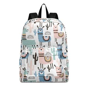 alpaca camel cactus backpack, travel rucksack lightweight school bookbag daypack for adults teen students boys girls