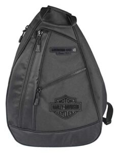 harley-davidson rubber patch black bar & shield sling backpack bp2069s-blkblk