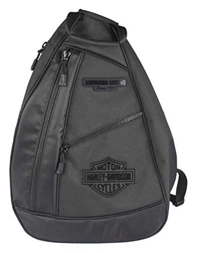 Harley-Davidson Rubber Patch Black Bar & Shield Sling Backpack BP2069S-BLKBLK