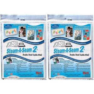 warm company steam-a-seam 2 double stick fusible web-9″x12″ sheets 5/pkg (5517) (2-pack of 5)