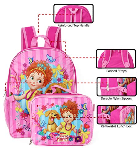 Disney Fancy Nancy 16' Backpack With Detachable Matching Lunch Box