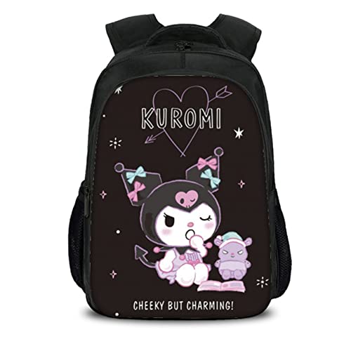 Gengx Little Girls Kuromi Schoolbag Cute Travel Backpack-Back to School Student Book Bag Lightweight Daypack, One Size