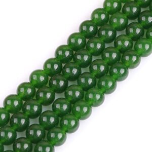 gem-inside natural 8mm green taiwan jade gemstone loose beads round crystal energy stone power for jewelry making 15″