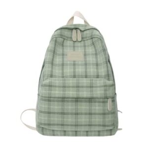 light academia aesthetic backpack plaid preppy backpack back to school backpack supplies (sage green)