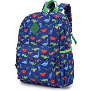 vx vonxury school backpack for boys, lightweight kids backpack preschool toddler kindergarten bookbag with front chest buckle,blue dinosaur