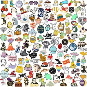 sincco 20 pcs cute enamel backpack pins, funny enamel pins bulk set cool button pins aesthetic brooch lapel pins anime for backpacks, jackets, hats, kids, girls, gifts
