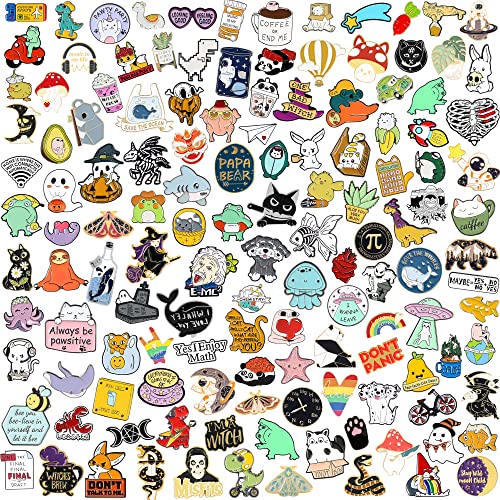 SINCCO 20 PCS Cute Enamel Backpack Pins, Funny Enamel Pins Bulk Set Cool Button Pins Aesthetic Brooch Lapel Pins Anime for Backpacks, Jackets, Hats, Kids, Girls, Gifts