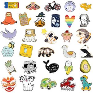 SINCCO 20 PCS Cute Enamel Backpack Pins, Funny Enamel Pins Bulk Set Cool Button Pins Aesthetic Brooch Lapel Pins Anime for Backpacks, Jackets, Hats, Kids, Girls, Gifts