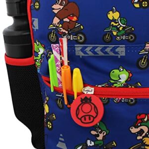 Nintendo Mario Kart Boys Girls Teen 16 Inch School Backpack (Blue, One Size)