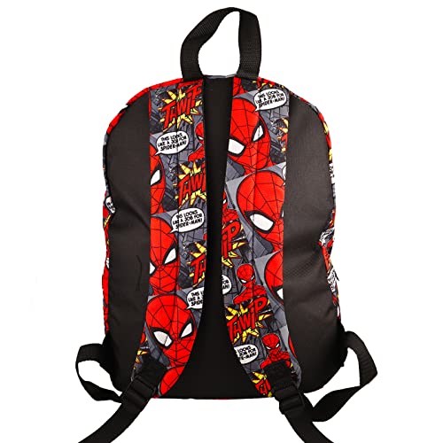 Marvel Shop Spiderman Backpack for Boys 7-8 Set - 16'' Inch Spiderman School Backpack for Boys 7-8 Bundle with Stickers, More | Spiderman Backpack for Kids