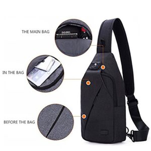 NextFri Sling Bag Unisex Crossbody Bag For Anti-Theft Chest Bag Casual Shoulder Bag Black