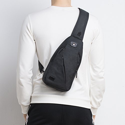 NextFri Sling Bag Unisex Crossbody Bag For Anti-Theft Chest Bag Casual Shoulder Bag Black