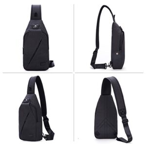 NextFri Sling Bag Unisex Crossbody Bag For Anti-Theft Chest Bag Casual Shoulder Bag Black