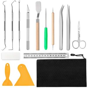 Dorhui 15 Pieces Craft Weeding Tools Set, Vinyl Weeding Tools Cricut Utensils Accessories Craft Basic Set Craft Vinyl Tools Kit for Weeding Vinyl, Silhouettes, Cameos, Lettering