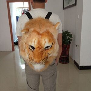 3D Animal Head Backpack Bag Backpack tiger/Lion/leopard/black bear Head Backpack Bag Knapsack and Wall Mount (lion)