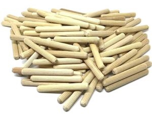 100 pack 1/4″ x 1 1/2″ wooden dowel pins wood kiln dried fluted and beveled, made of hardwood