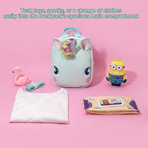 Unicorn Backpack with leash for Girls Kids Backpack Plush Unicorn Toy Bookbag (Green)