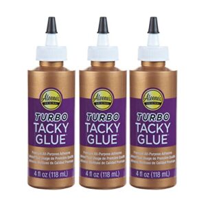 aleene’s turbo tacky glue, 4 fl oz – 3 pack, multi