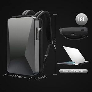 BOPAI Hard Shell Tsa Laptop Backpack for Men Gaming Backpack for 17.3 inch Anti Theft Expansion Backpack Light Slim Black Usb Waterproof 15.6 Rucksack