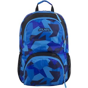 FUEL Spacious Backpack with Interior Laptop/Table Sleeve, Pacific Blue/JS Shapes Print