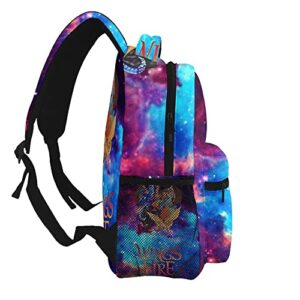Casual Daypack Fire_Dragon_Wings Backpacks Water Resistant School Bags Lightweight Large Capacity