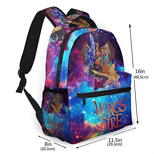 Casual Daypack Fire_Dragon_Wings Backpacks Water Resistant School Bags Lightweight Large Capacity