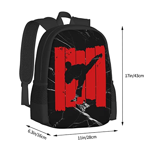 Karate-Backpack, Laptop Backpack Gym Bags Black School Bookbags Travel Daypack For Women Men Boys Girls Vontako, One Size