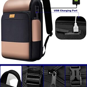 ZINZ Slim Expandable 15.6 inch Versatile Travel Laptop Backpack with Patented Foldable Shoulder Pockets and USB, Anti-Theft Business Backpack for School/Work/Hiking/Camping for Men Women,Black