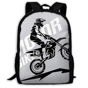 sara nell girls boys bag motocross stylized symbol backpack for school college laptop bags outdoor daypack