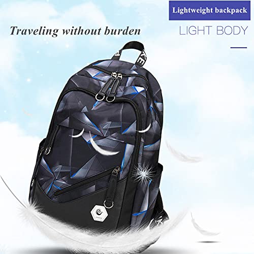 Sopnorm Boys School Backpack Kids Black Bookbag for Middle School Waterproof Teens Casual Daypack Lightweight Travel Bag for Men