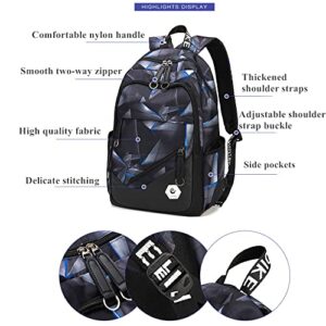 Sopnorm Boys School Backpack Kids Black Bookbag for Middle School Waterproof Teens Casual Daypack Lightweight Travel Bag for Men