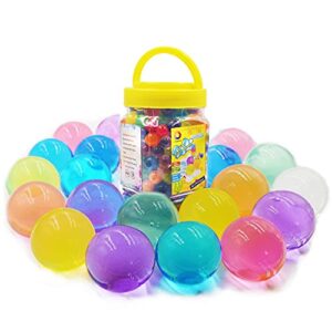 jangostor large water gel beads 11 ounces (300pcs) gaint water jelly pearls rainbow mix for kids sensory playing, wedding home decoration,plants vase filler