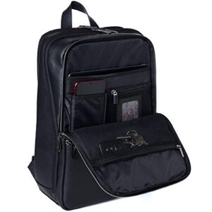 Alpine Swiss Leather Laptop Backpack 15” Notebook Computer Travel Back Pack Bag