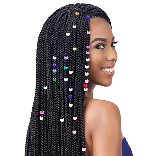 1602pcs Beads for Hair Braids Kit Including 600pcs 9x6mm Glitter Pony Beads, 1000pcs Elastic Rubber Bands, and 2pcs Quick Beaders for Kids Hair Braids (Glitter)