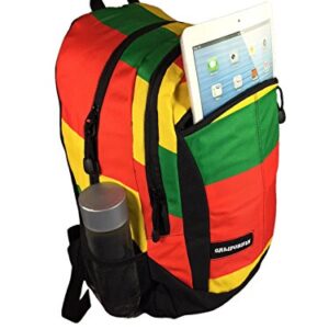 HBCali California Rasta Backpack with Padded Straps