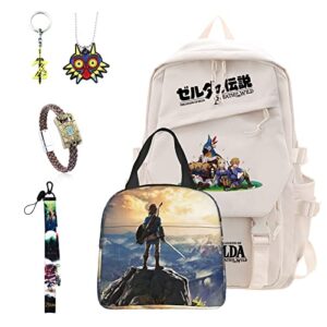 jkcuytr 6pc anime backpack travel multipurpose backpack waterproof casual laptop backpack(nylon18in)